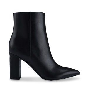 Marc Fisher Size 7.5 Glorify Bootie Black Leather Pointed Toe Block Heel